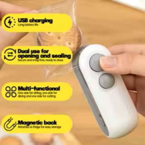 Mini Handheld Plastic Bag Sealer With Built-in Battery Portable Food Bag Heat